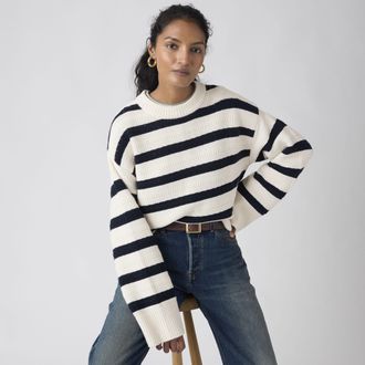 Levi's Candide Crewneck Sweater - Womens - XS - Multi Colour / Emma Stripe Egret