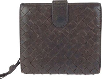 Bottega Veneta Brown Intrecciato Leather Compact Wallet (Authentic Pre-Loved)