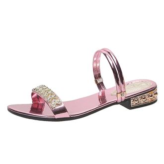 Generic Sandals Womens Summer Elegant with Heel Shoes Womens Small Heel Open Strap Sandals Toe Sandals Non-Slip Outdoor Sandals Airy Beach Slippers Ankle Stra