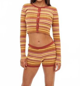 Bananhot Mike Cropped Cardigan In Jack Toffee Rib