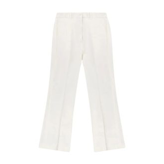 Circolo 1901 Wide Trousers, female, White, Size: 2XS Pantal&oacute;n bootcut de jersey ligero