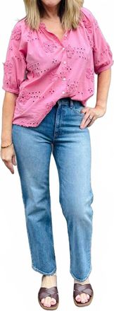 Dylan Shay Button Blouse In Pink