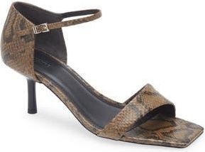 Nordstrom Stanton Ankle Strap Sandal in Taupe Snake Embossed at Nordstrom Rack, Size 5