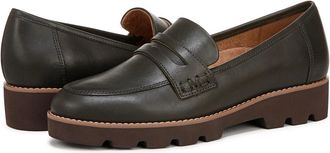 Vionic Womens Vionic Cheryl II Penny Loafers Black Leather Slip On Shoes HAWK2074