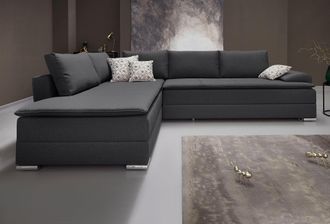 Inosign Ecksofa »Night & Day L-Form, B: 324 cm« mit Bettfunktion, Bettkasten & 3 Zierkissen, Boxspringbett 180x200 cm