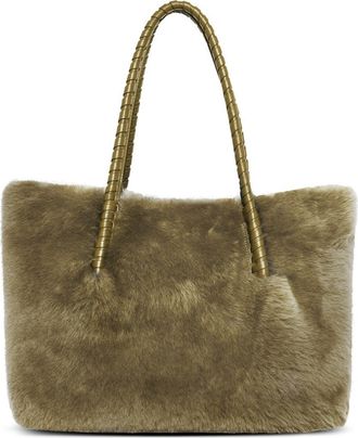 Aim&eacute;e Embrace Genuine Shearling Tote in Kelp Shearling at Nordstrom