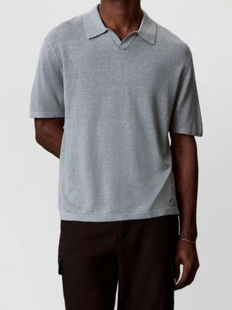 Calvin Klein linen blend polo knit short sleeve