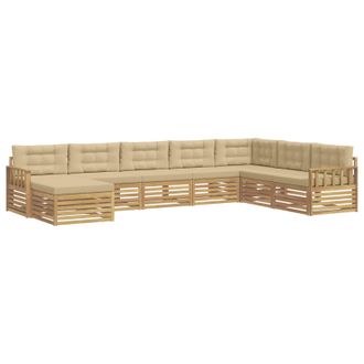 vidaXL Conjunto De Sof&aacute;s De Exterior Con Coj&iacute;n 8 Pcs Y Beige Vidaxl