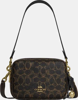 Coach Womens Mini Carey Crossbody Bag In Loved Signature Canvas - Bronze - One Size