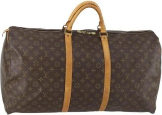 Louis Vuitton Pre-owned Canvas Weekendtas - Dames - Vintage Weekendtas - Bruin - ONE Size - Leer - Vintage