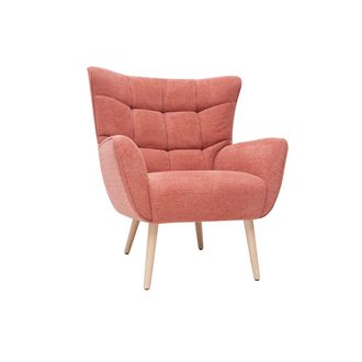 Miliboo Miliboo - Sill&oacute;n N&oacute;rdico Efecto Terciopelo Terracota Y Madera Avery