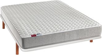 Pikolin Pack colch&oacute;n y base tapizada blanca 140x190 53cm montaje incluido