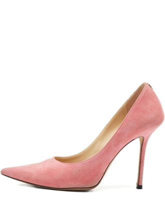 Jimmy Choo London 110 mm Love su&egrave;de pumps - Roze