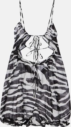 The Attico Zebra-print cotton muslin romper