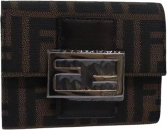 Fendi Pre-owned Wallets, female, Black, Size: ONE SIZE Pre-owned Canvas Wallet