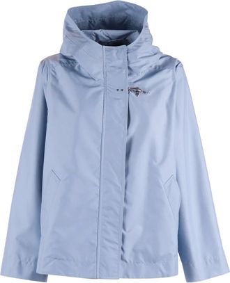 Fay Light Jackets, male, Blue, Size: M Parka corto con cappuccio
