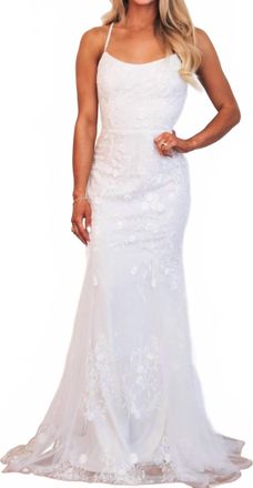 Maniju Forever Girl Lace Open Back Maxi Dress In White