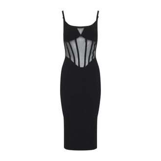 Elisabetta Franchi Vestido de Punto Bustier - Dresses - Mujer - Negro - XS