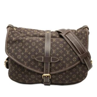 Louis Vuitton Pre-owned Mini Lin Saumur - unisex - Louis Vuitton Vintage - Vintage Cross Body Bags - Brown - ONE SIZE - Pre-owned