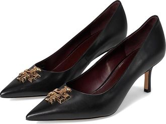 Tory Burch Eleanor Pump 65MM High Womens Heels Perfect Black/Gold : 5.5 M, Leather