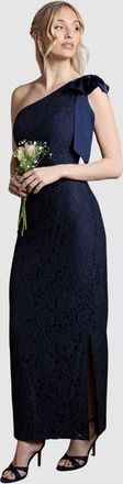 Coast One Shoulder Lace Maxi Dress in Navy at Nordstrom, Size 10