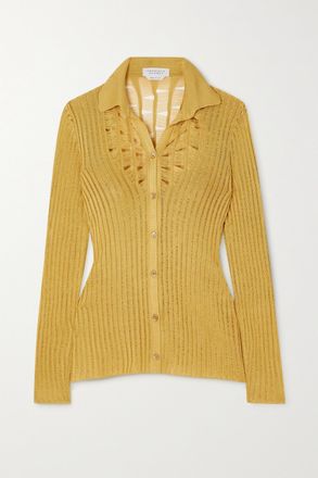 Gabriela Hearst Camicia In Seta Punto A Giorno A Coste Aera - Oro