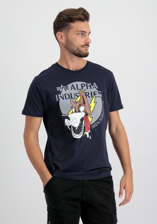 Alpha Industries T-Shirt ALPHA INDUSTRIES Wolfhounds T-Shirt, Herren, Gr. M, blau (rep.blau), Obermaterial: 100% Baumwolle, Shirts T-Shirt