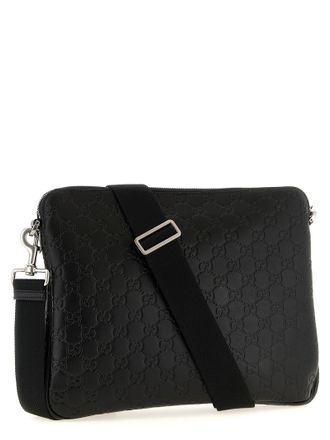 Gucci GG Emblem Crossbody Bag - Black