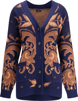 Etro Wool Jacquard Cardigan