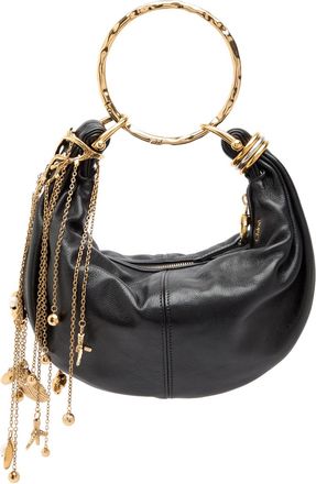 Chlo&eacute; Bracelet Loop Chain Leather top Handle bag - Black - One Size