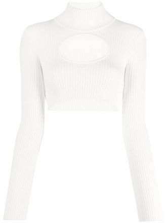 Courr&egrave;ges White Cut-out Jumper
