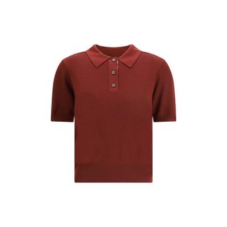 Burberry Bordeaux Wool Polo Womens Shirt
