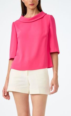 Trina Turk Kailee Folded Neckline Top in Rio Rose at Nordstrom, Size X-Small