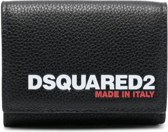 Dsquared2 logo-print wallet - men - Cotton/Calf Leather - One Size - Black