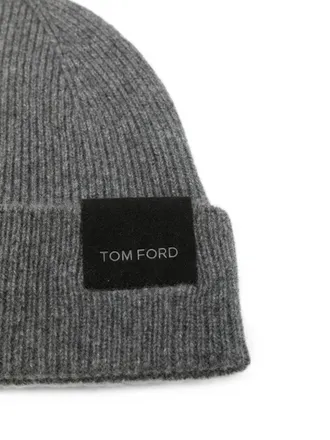 Tom Ford Cashmere Ribbed Knit Beanie - grey
