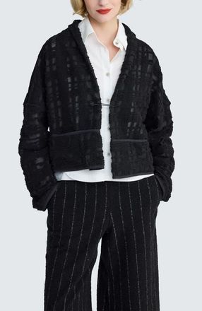 Luukaa D'Celli Xenia Structured Mesh Short Jacket in Black at Nordstrom, Size X-Large