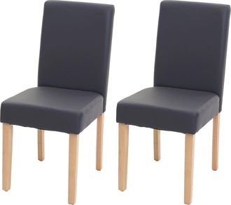 Hhg Nunca Usado] Juego De 2 Sillas De Comedor Silla De Cocina Littau, Polipiel, Gris Mate, Patas Claras