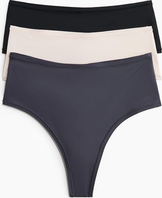 H&M 3er-Pack Mikrofaserslips Brazilian - Grau