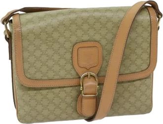 Celine Pre-owned Canvas celine-bags - Dames - Vintage Schoudertas - Beige - ONE Size - Leer - Vintage