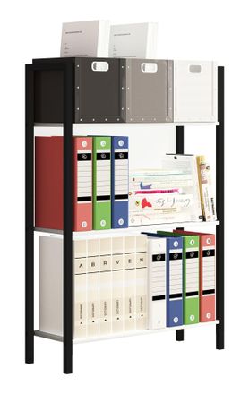 ebuy24 Ebuy24 - Estante De Madera Vcm Con Marco De Metal De Pie Rack De Oficina De Ahorro De Espacio Dimensiones Aprox. Al. 100 X An. 56 X T. 24 Cm Estante E