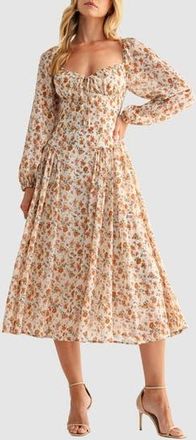 All in Favor Floral Long Sleeve Dress in Sienna Pin at Nordstrom Rack, Size X-Small