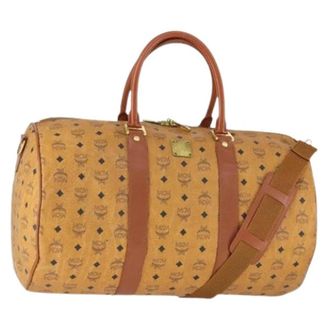 MCM Pre-owned Boston Tas - Dames - Vintage Weekendtas - Bruin - ONE Size - Leer - Vintage