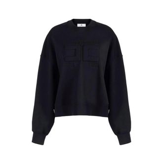 Elisabetta Franchi Dames, Sweatshirts & Hoodies, Zwart, Maat: L Katoen