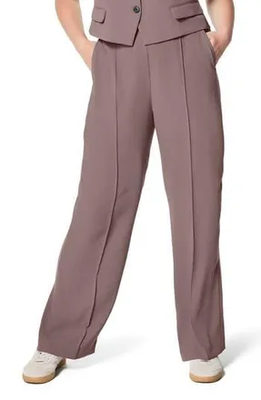Spanx Crepe Straight Leg Pants in Smoke at Nordstrom Rack, Size Large