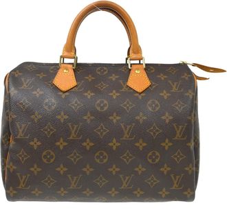 Louis Vuitton Speedy Handbag Monogram Canvas Brown Canvas Handbag (Pre-Owned)