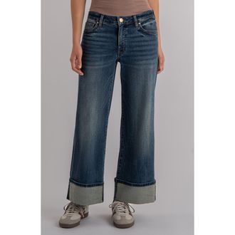 Kut from the Kloth Meg Cuffed High Waist Wide Leg Jeans in Interconnected at Nordstrom Rack, Size 14