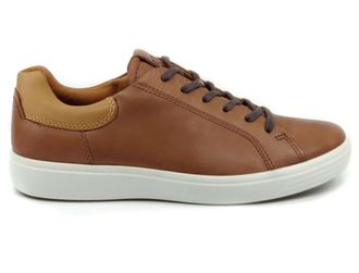 Ecco Mens Soft 7 Street Shoe In Mahogany/lion