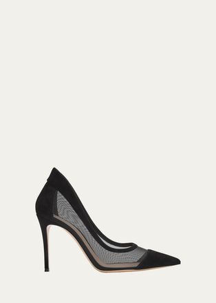 Gianvito Rossi 95mm Mesh Cap-Toe Pumps