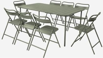 Sweeek Mesa De Jard&iacute;n De Metal Con 8 Asientos