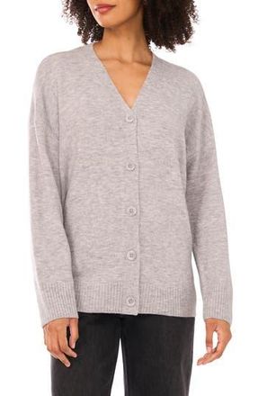 Halogen Cozy V-Neck Cardigan in Light Heather Grey at Nordstrom Rack, Size Medium